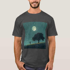 Regnerische Einsamkeit – Illustration einer einsam T-Shirt