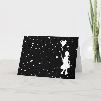 regnerische Herzen Feiertagskarte