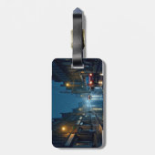 regnerische Nachtstraße Gepäckanhänger (Rückseite vertikal)