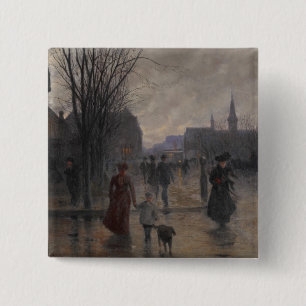 Regnerischer Abend auf Hennepin Allee, c.1902 Button