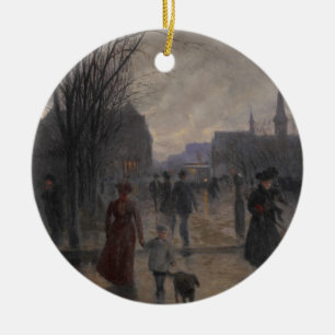 Regnerischer Abend auf Hennepin Allee, c.1902 Keramikornament