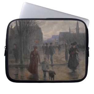 Regnerischer Abend auf Hennepin Allee, c.1902 Laptopschutzhülle