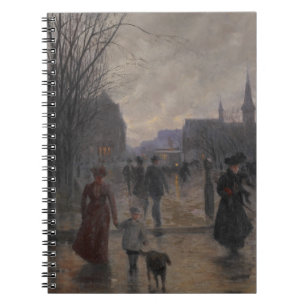 Regnerischer Abend auf Hennepin Allee, c.1902 Notizblock