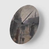 Regnerischer Abend auf Hennepin Allee, c.1902 Runde Wanduhr (Winkel)
