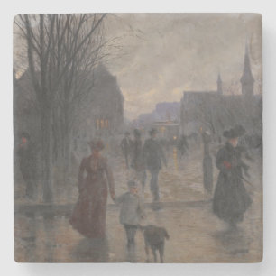 Regnerischer Abend auf Hennepin Allee, c.1902 Steinuntersetzer