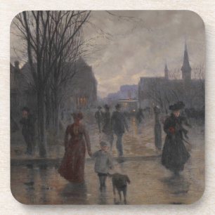 Regnerischer Abend auf Hennepin Allee, c.1902 Untersetzer