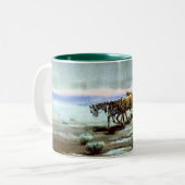 REGNERISCHER STAGECOACH durch SHARON SHARPE Zweifarbige Tasse (Vorderseite Links)