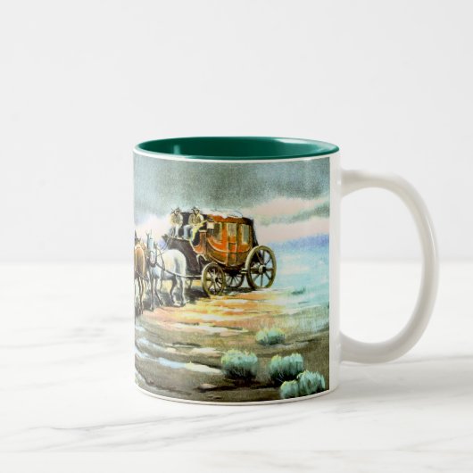 REGNERISCHER STAGECOACH durch SHARON SHARPE Zweifarbige Tasse (Rechts)