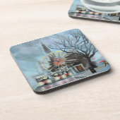 Regnerischer Tag in Edinburgh Untersetzer (Linke Seite)