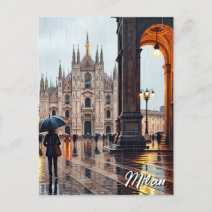 Regnerischer Tag in Mailand Italien Reise Postkarte