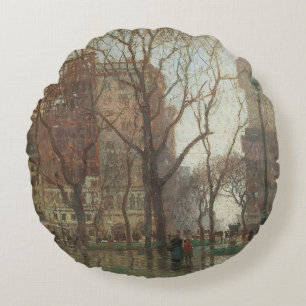 Regnerischer Tag, Madison Square, New York, Paul C Rundes Kissen