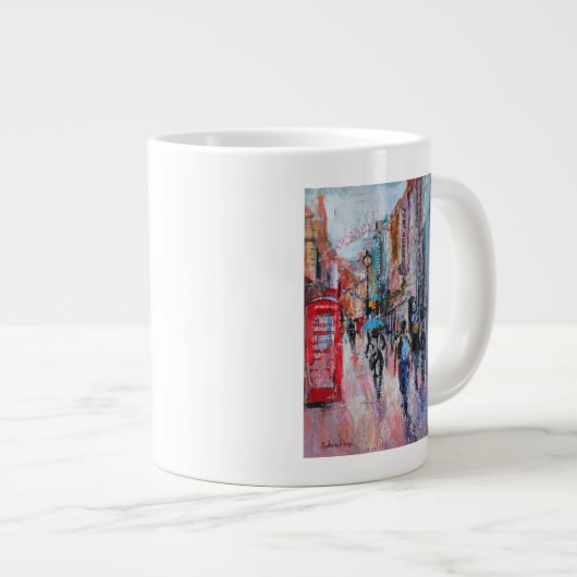 Regnerischer TagCarnaby Straße Jumbo-Tasse (Vorderseite Rechts)
