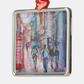 Regnerischer TagCarnaby Straße Silbernes Ornament (Links)