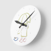 Regnerischer Tagespfütze Runde Wanduhr (Winkel)