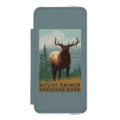 Regnerischerer Nationalpark, WashingtonElk Szene Incipio iPhone Geldbeutel-Hülle (Folio Vorderseite)