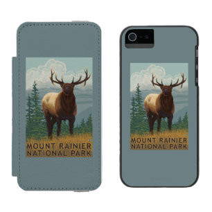 Regnerischerer Nationalpark, WashingtonElk Szene Incipio Watson™ iPhone 5 Geldbörsen Hülle