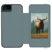 Regnerischerer Nationalpark, WashingtonElk Szene Incipio iPhone Geldbeutel-Hülle (Folio Geöffnet)