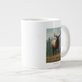 Regnerischerer Nationalpark, WashingtonElk Szene Jumbo-Tasse (Vorderseite Rechts)