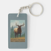 Regnerischerer Nationalpark, WashingtonElk Szene Schlüsselanhänger (Rückseite)