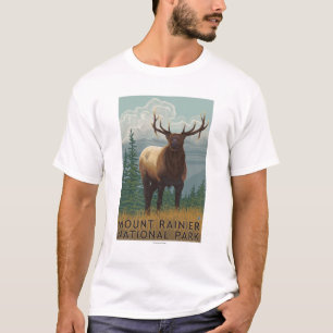 Regnerischerer Nationalpark, WashingtonElk Szene T-Shirt