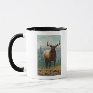 Regnerischerer Nationalpark, WashingtonElk Szene Tasse