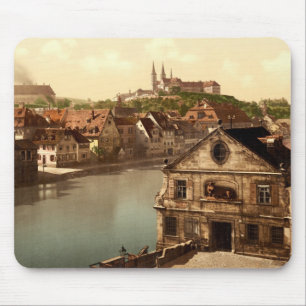 Regnitz und Michaelsberg Bamberg Bayern Deutschlan Mousepad