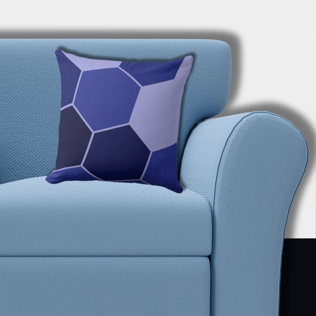 Regular Blue Hexagon Muster Kissen (Blue Hexagon Pattern)