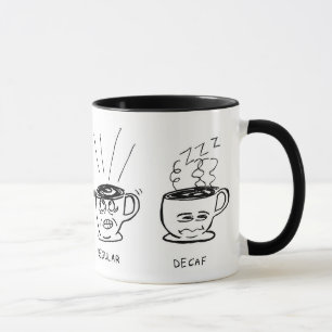 Regular-/Decaf-Cartoon-Kaffee-Tasse Tasse