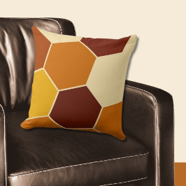 Regular Geometric Orange Hexagon Muster Kissen
