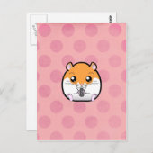 Regular Syrian Orange White Hamster Postkarte (Vorne/Hinten)