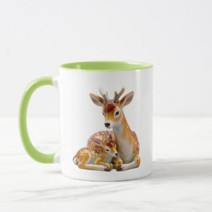 Reh Figurine Vintage Porzellan Rehkitz Warmbraun W Tasse