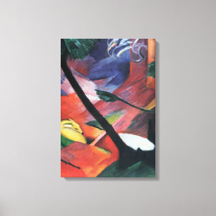 Reh im Walde II von Franz Marc; Reh im Walde Leinwanddruck