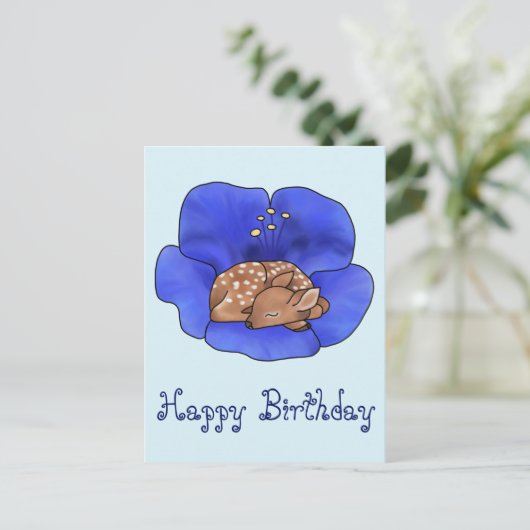 Reh in Blüte Postkarte (Stehend Vorderseite)