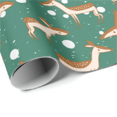 Reh in Snow Wrapping Paper Roll Geschenkpapier (Rolleneckpunkt)
