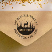 Reh in the Woods Winter Holiday Address Gummistempel