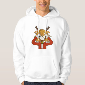 Reh Mädchen mit Santa Kleidung Hoodie