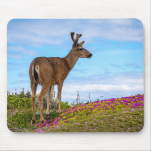 Reh-Mauspad Küsten-Wildblumen-Wildtiere Mousepad