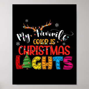 Reh, meine Lieblingsfarbe ist Weihnachtsbeleuchtun Poster