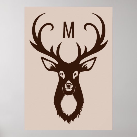 Reh mit Eurem Monogram-Kundenposter Poster (Vorne)