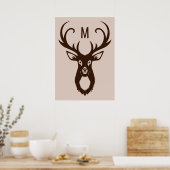 Reh mit Eurem Monogram-Kundenposter Poster (Küche)