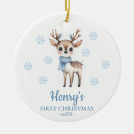 Reh Personalisiertes erstes Weihnachten des Babys Keramik Ornament