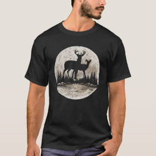 Reh Reh Mond Wald Naturliebhaber Outdoor Berg T-Shirt