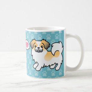 Reh-Sable-Parti-Farben Tibetan Spaniel Cartoon-Hun Kaffeetasse