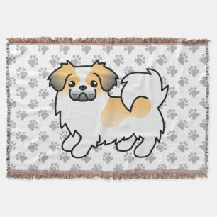Reh-Sable-Parti-Farben Tibetan Spaniel Süßer Hund Decke