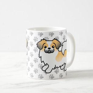 Reh-Sable-Parti-Farben Tibetan Spaniel Süßer Hund Kaffeetasse