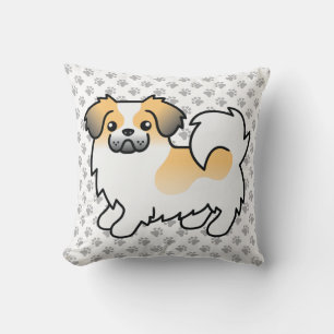 Reh-Sable-Parti-Farben Tibetan Spaniel Süßer Hund Kissen