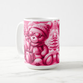 Reh und Bärchen Weihnachten Christmas Magenta Kaffeetasse