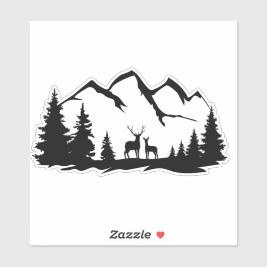 Reh und Doe Vinyl Aufkleber. Aufkleber (Blatt)