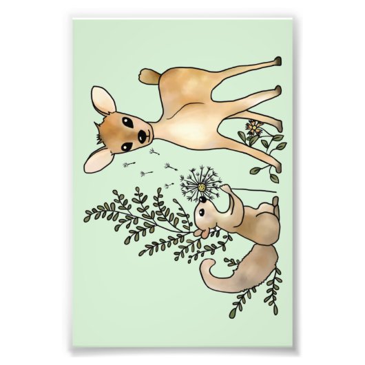 Reh und Eichhörnchen Fotodruck (Vorne)