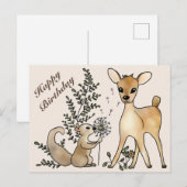 Reh und Eichhörnchen Postkarte (Vorne/Hinten)